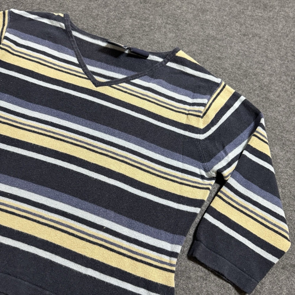 VTG 90s Route 66 Womens Striped 3/4 Sleeve Cropped Shirt Size‎ M Indie Retro Hip - Picture 2 of 8